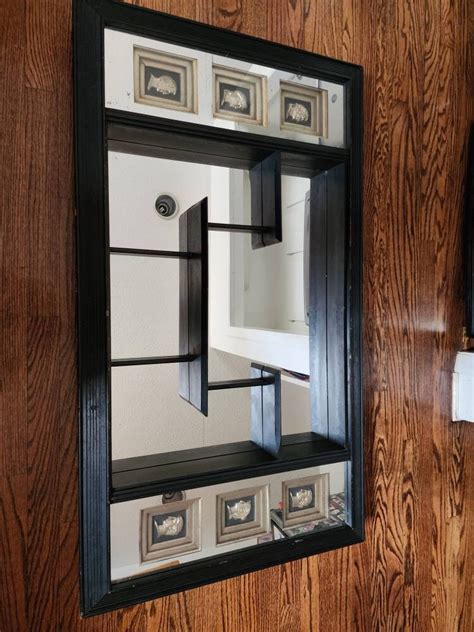 black metal shadow box mirror|vintage mirror shadow box.